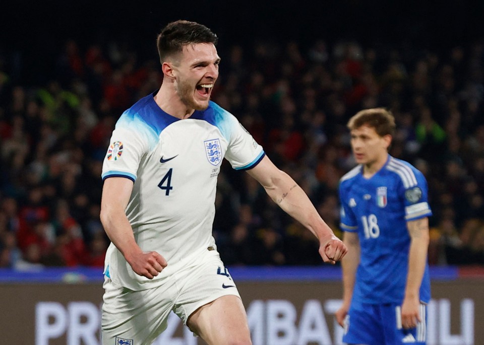 Declan Rice opened the scoring for the Three Lions