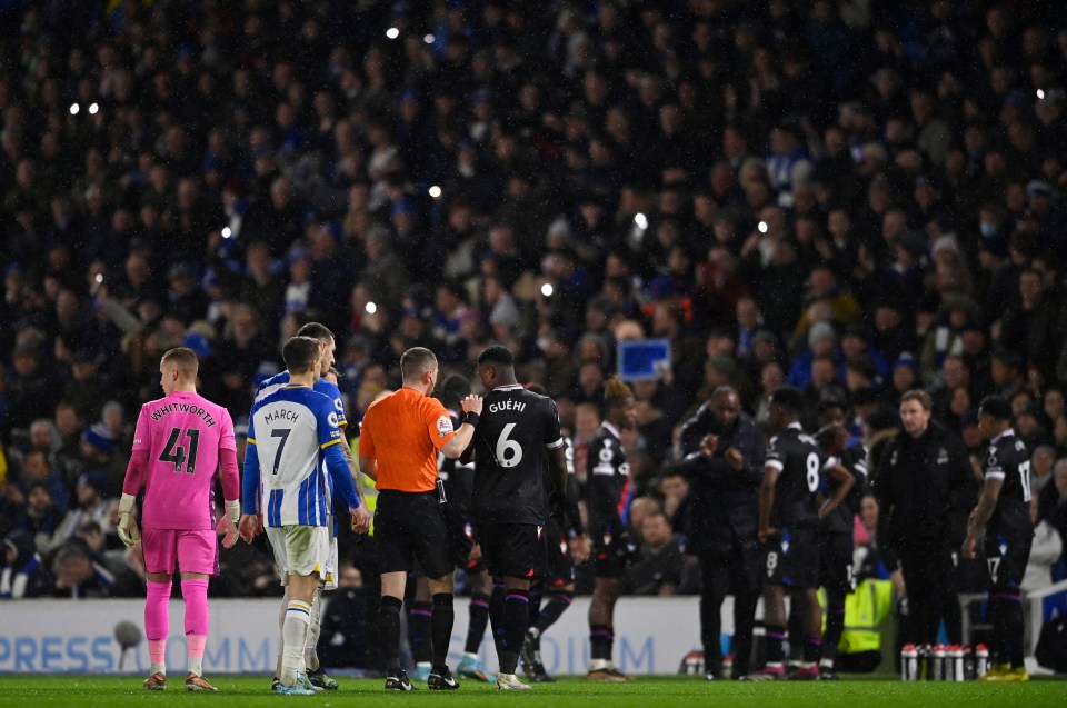 Fans were left in the dark as play was suspended