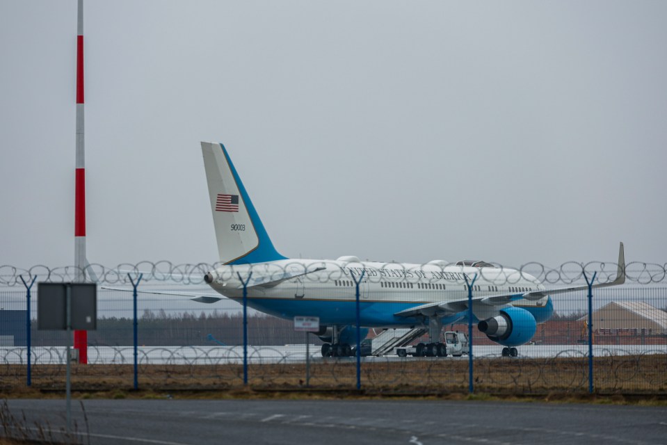 The US leader's plane at Rzeszow-Jasionka airport