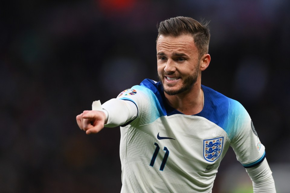 James Maddison made his first England start against Ukraine