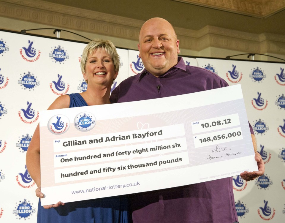 Adrian and Gillian Bayford, who won £148million in 2012