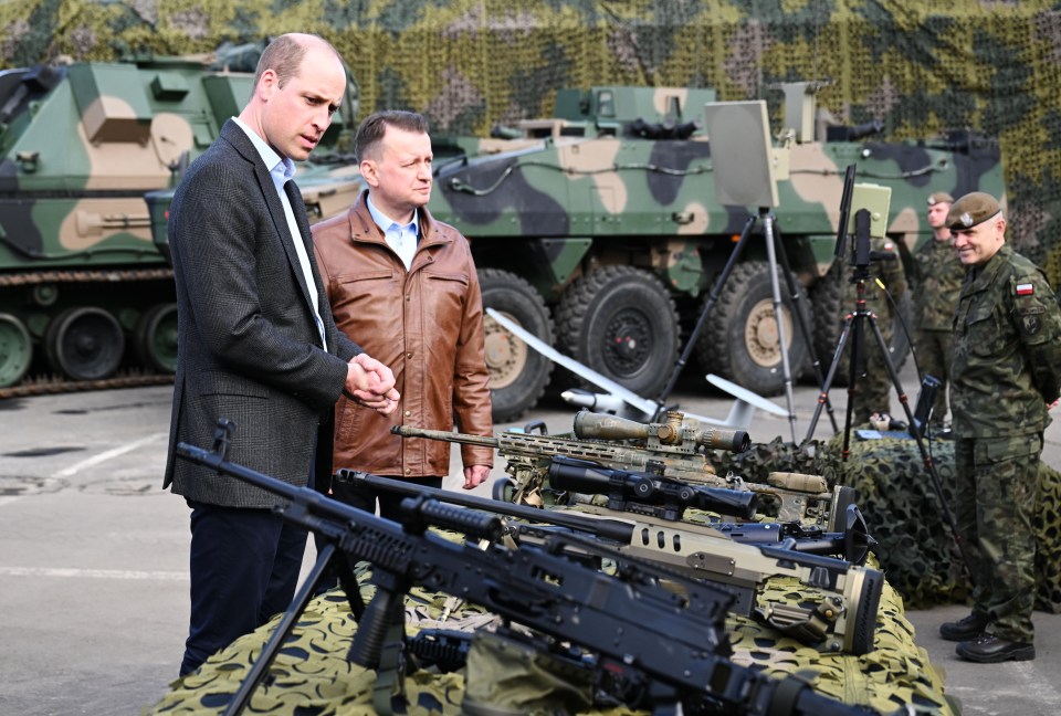 He was greeted by defence minister Mariusz Blaszczak