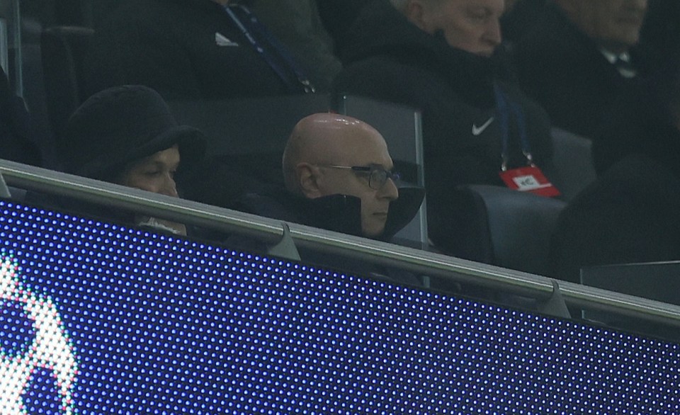 Daniel Levy watched on from the stands