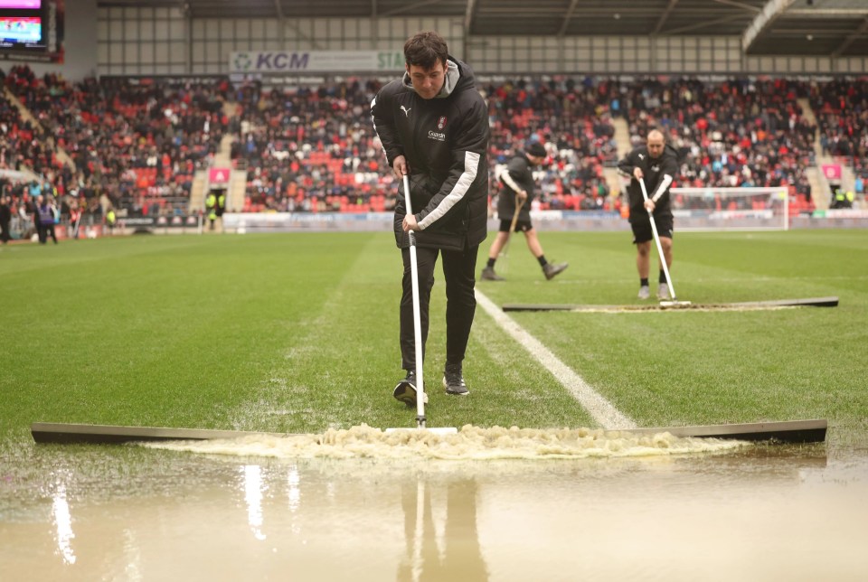 Ground staff were hard at work