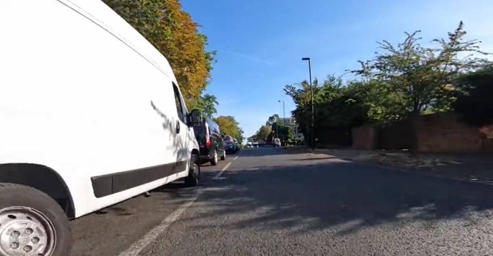 The cyclist caught up with the van, leading to a spirited exchange of ideas