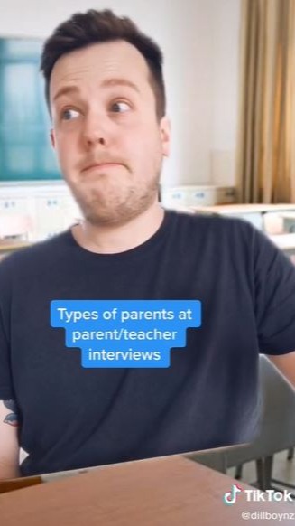 The satirical video showed the man completely frustrated with the parent