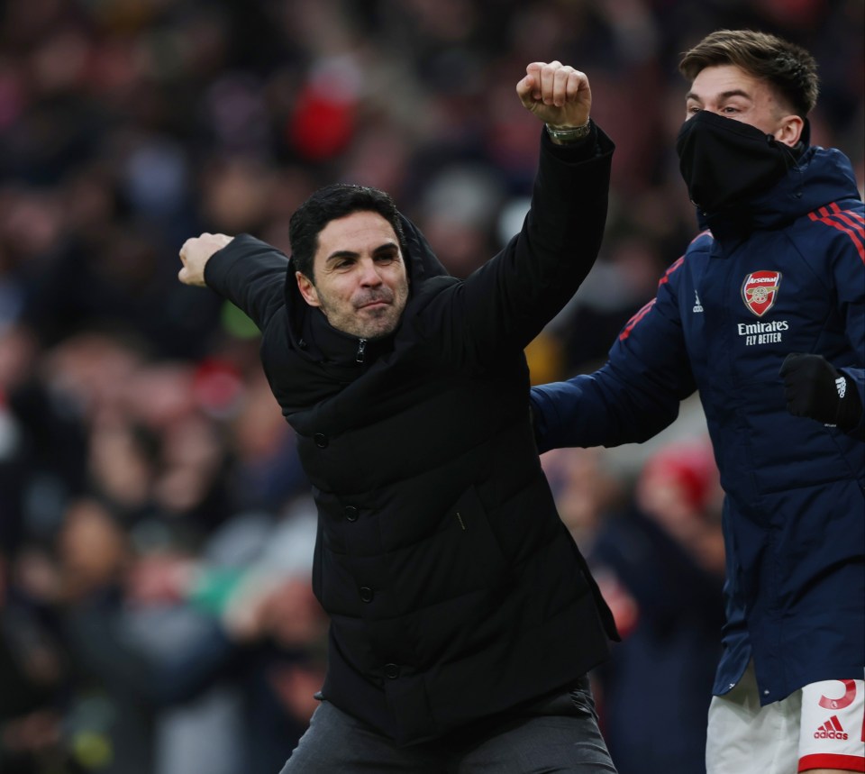 Mikel Arteta's side are currently eight points clear of Man City