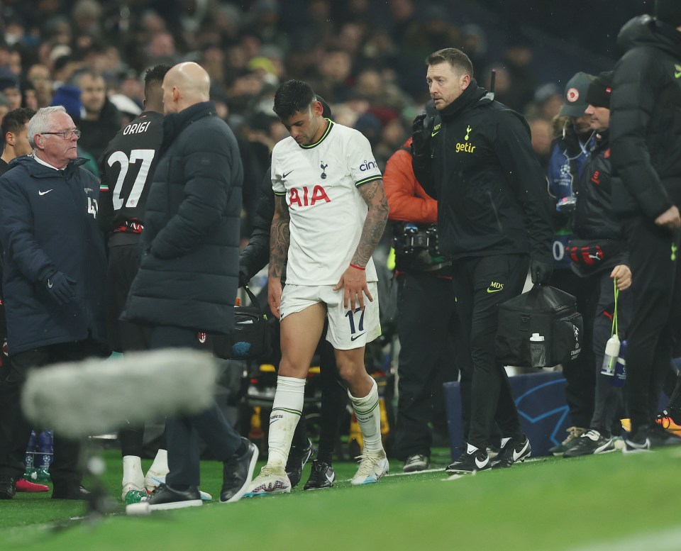 Cristian Romero was sent off on a miserable night for Spurs