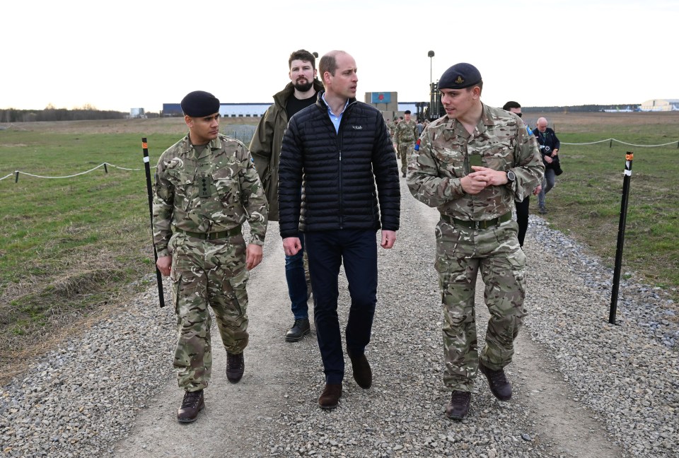 Prince William speaking to troops in Poland