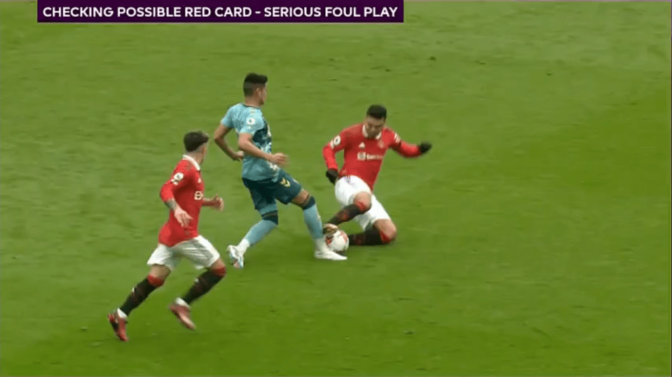 Casemiro's horror tackle on Southampton’s Carlos Alcaraz