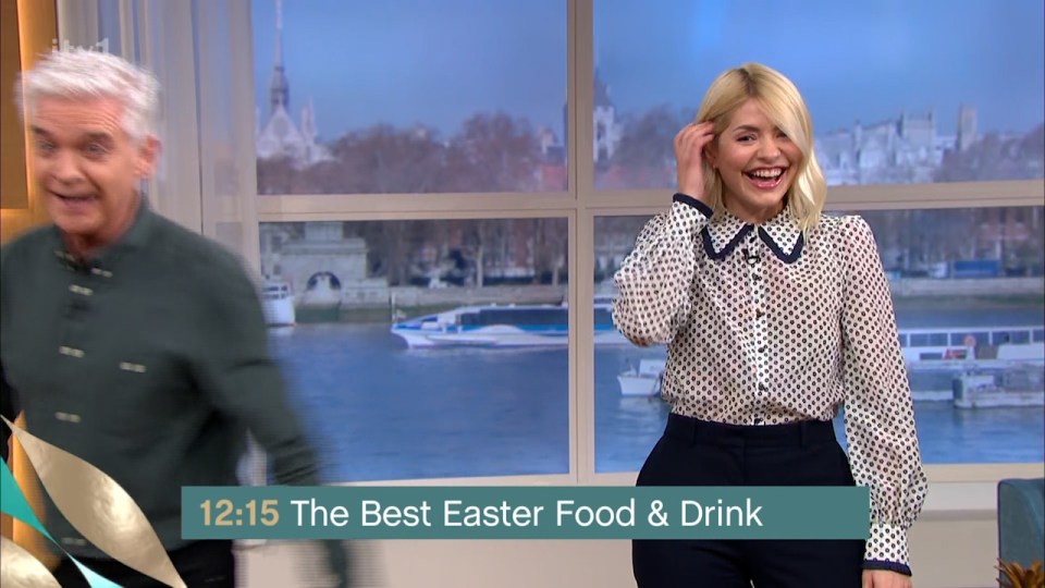 Her co-star Phillip Schofield took her on her word and jokingly stormed off