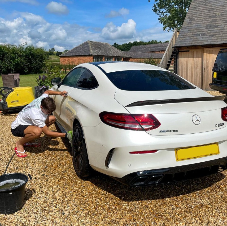 He also owns a Mercedes C63 S Coupe and posted a picture on social media of him washing it