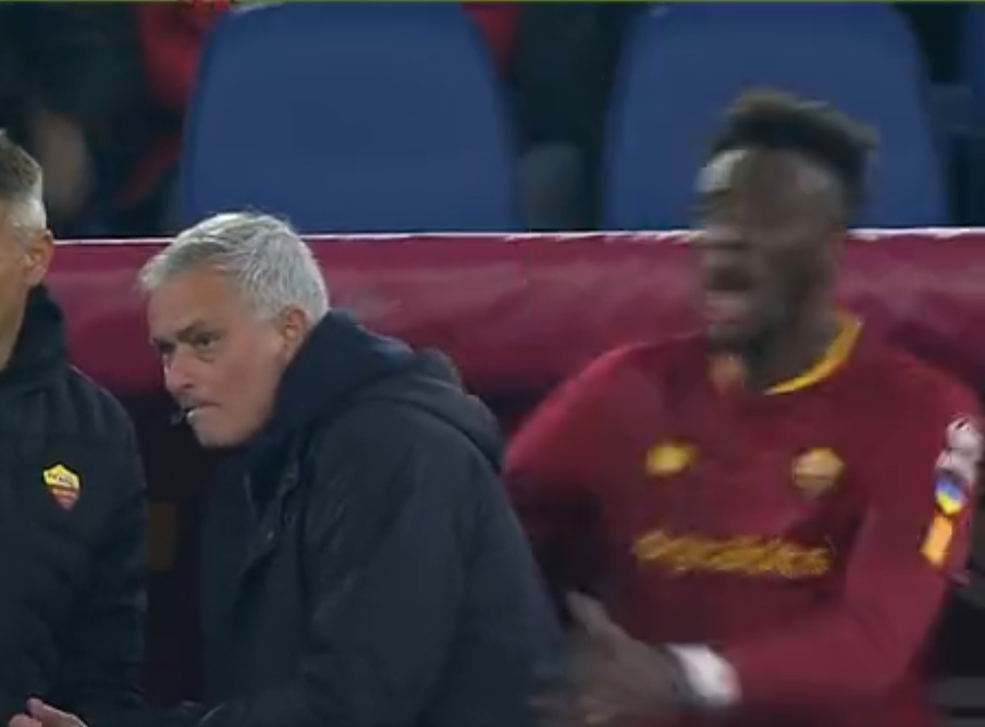 Tammy Abraham celebrated but Jose Mourinho didn't bat an eyelid