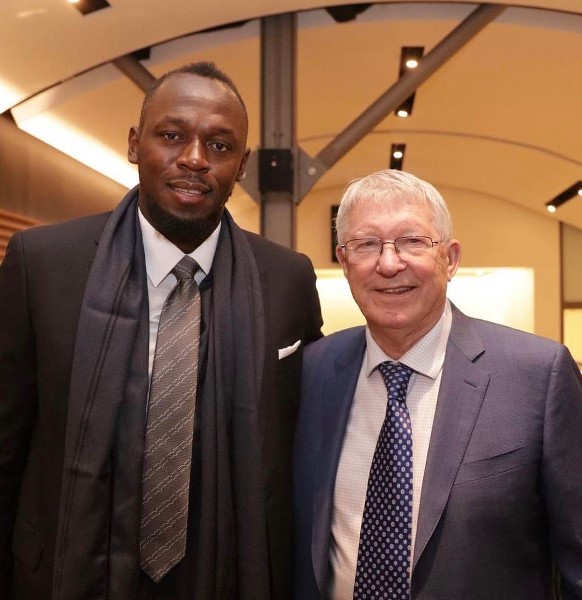 Bolt met Sir Alex Feguson during his visit to Old Trafford