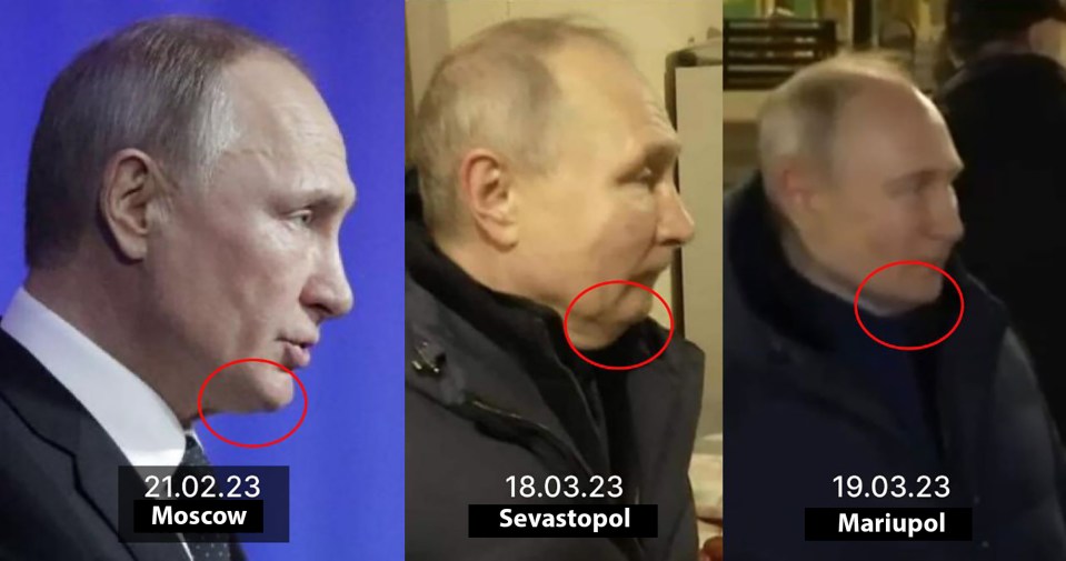 The video flagged a series of inconsistencies in Vladimir Putin’s facial features