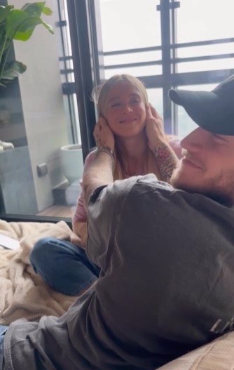 The couple hugged and kissed in an adorable Instagram video