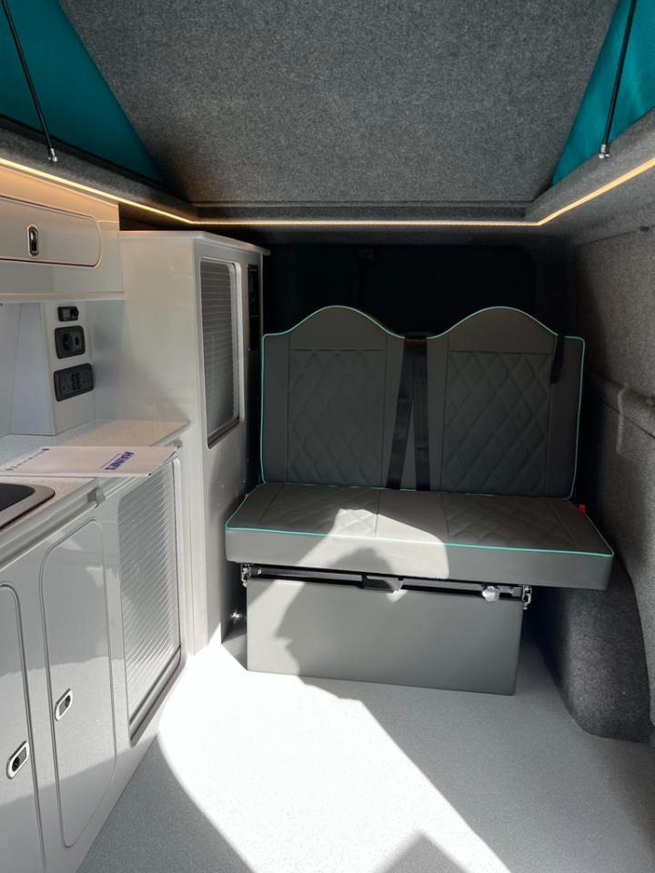 Mark's Ford Transit Custom now includes sleeping accommodation and a kitchen area