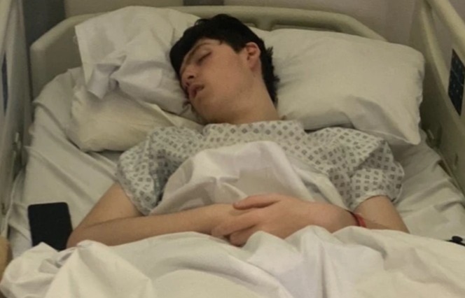 Mum Jessica Cooke has shared photos of her son Harvey in hospital in order to raise awareness of her teenager’s illness and so that other parents don’t miss vital signs