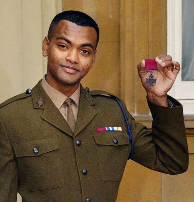 Johnson pictured with his Victoria Cross