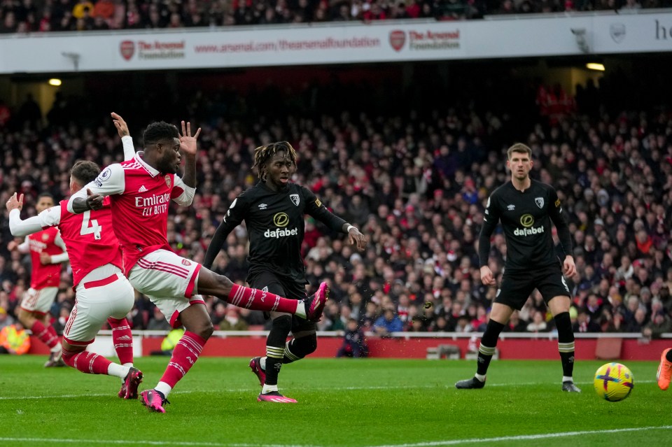 Thomas Partey volleyed home at the far post to give Arsenal hope