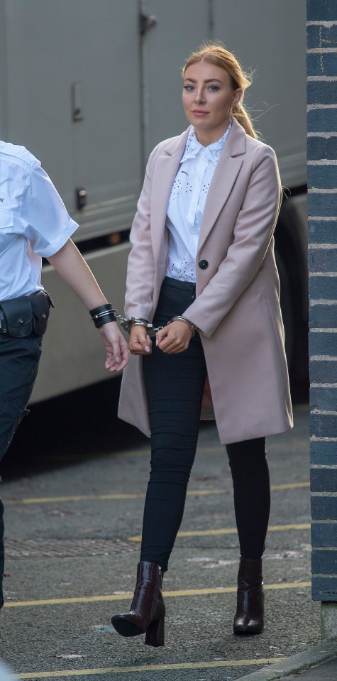 Gunn in handcuffs on her way to prison