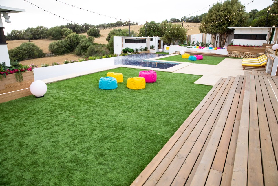 The series five Love Island Villa in Majorca, Spain, which featured a fake lawn