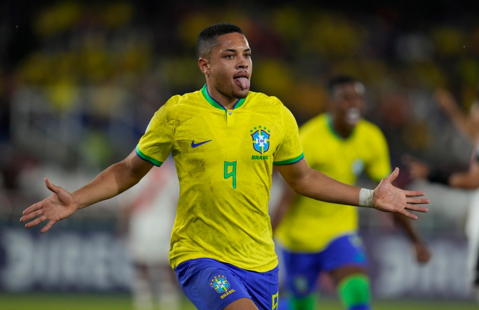 Brazil’s Vitor Roque score six goals at the U20 South American Championship