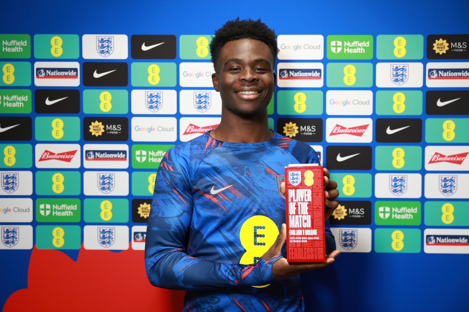 The Leicester star had a pop at Bukayo Saka who won the man of the match award