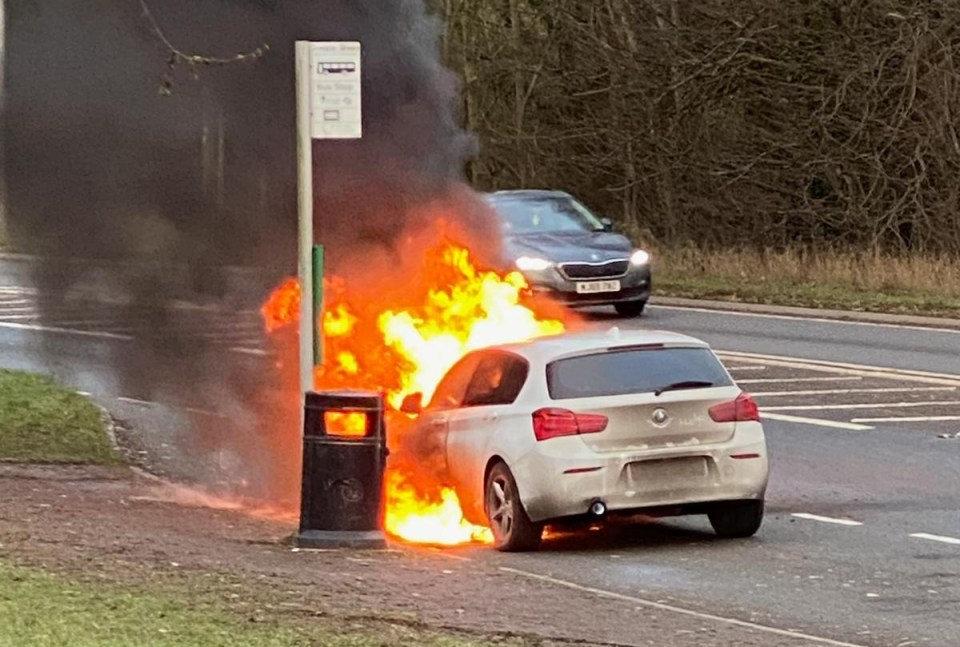 Sherelle was with her three young children when the BMW caught fire