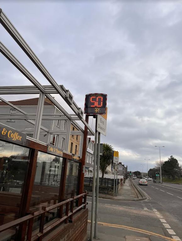 Paul says he may switch on this flashing sign whether or not he gets permission from the council