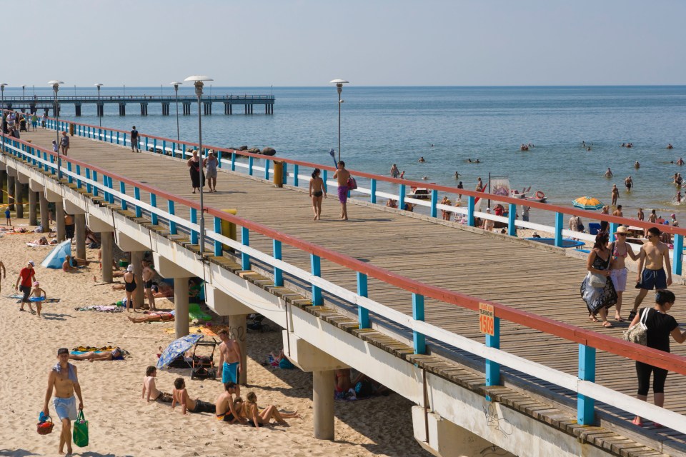 Palanga also has a huge pier where tourists flock to watch the sunset