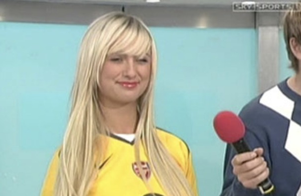 Chantelle Houghton wore a yellow Arsenal shirt when on the Soccerettes