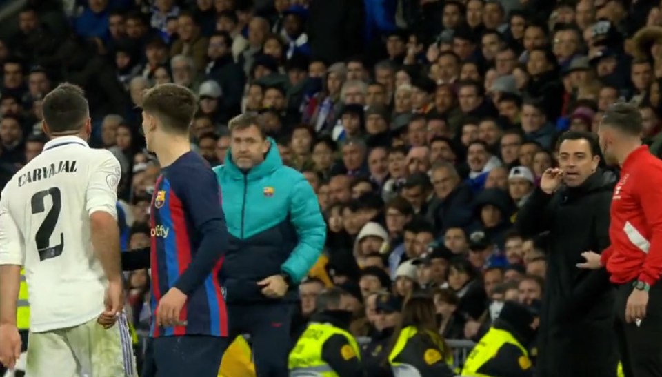 Dani Carvajal and Xavi got involved in an argument during the game