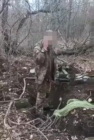 Footage shows the soldier saying 'glory to Ukraine' before being shot multiple times