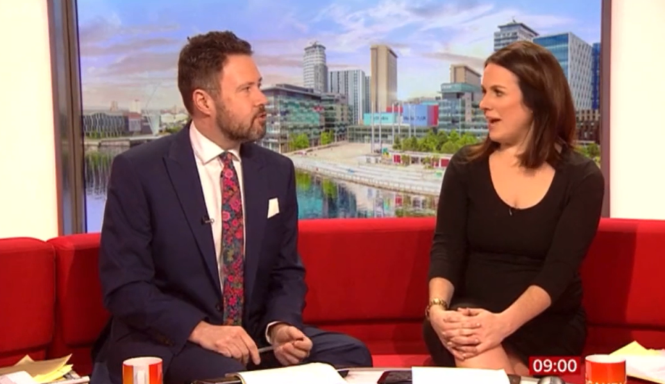 BBC Breakfast's Jon Kay was left baffled after a 'mystery voice' gate crashed the show and talked over Nina Warhurst