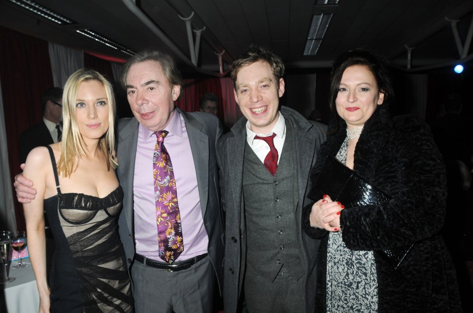 Andrew Lloyd with Nick and his wife Charlotte Windmill and Andrew's daughter Imogen Lloyd n 2010