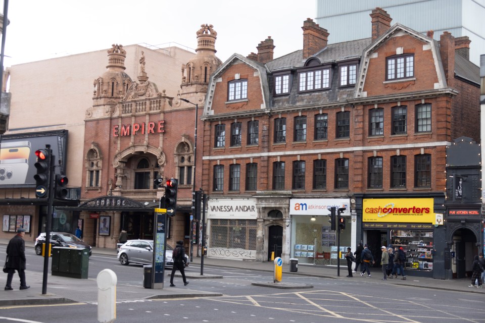 The Hackney Empire theatre on Mare Street, a stone's throw from Hackney Walk, which now lies deserted