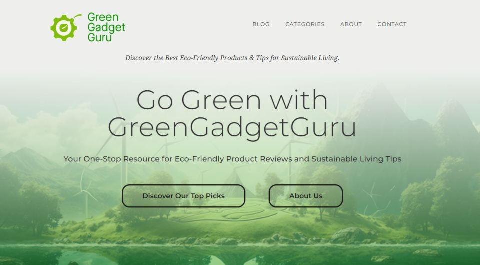 It created Green Gadget Guru, an affiliate marketing site