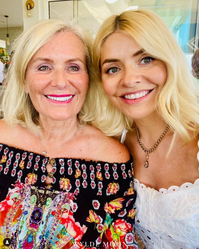 Holly Willoughby and her mum Linda pose for a snap for Mother's Day