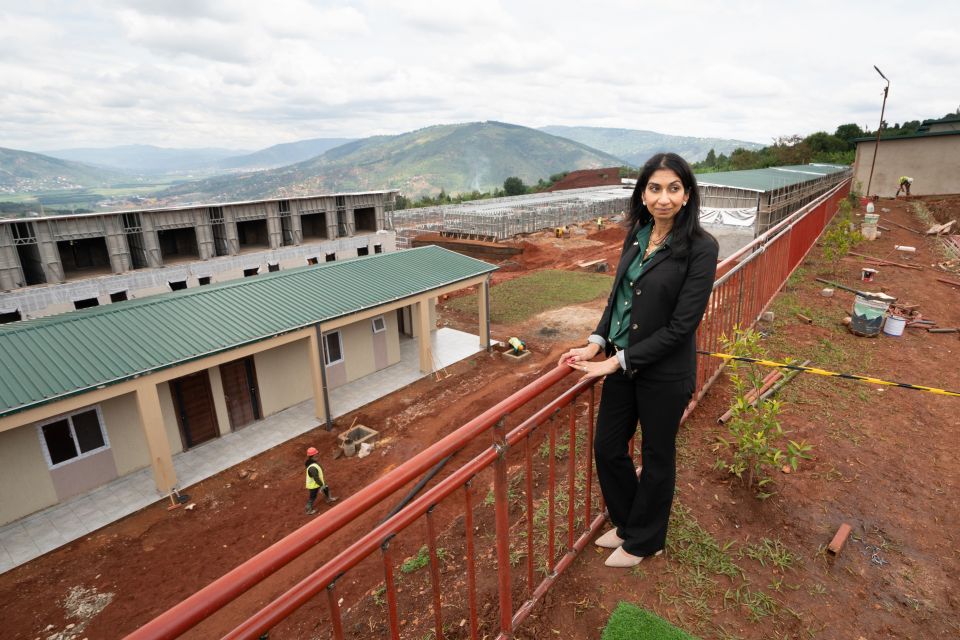 Ms Braverman witnessed homes being built in Rwanda's capital Kigali