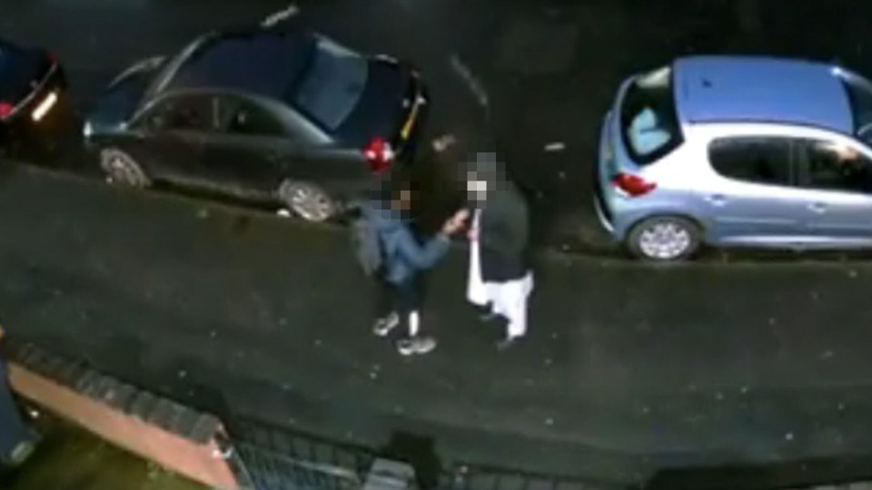 Video shows two men talking before the attack