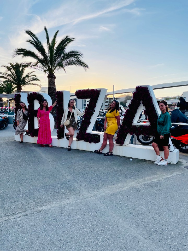 Laura, Danielle, Fay, Rebecca, Danielle and Lauren travelled to Ibiza for a 12-hour holiday after bagging return flights for £34