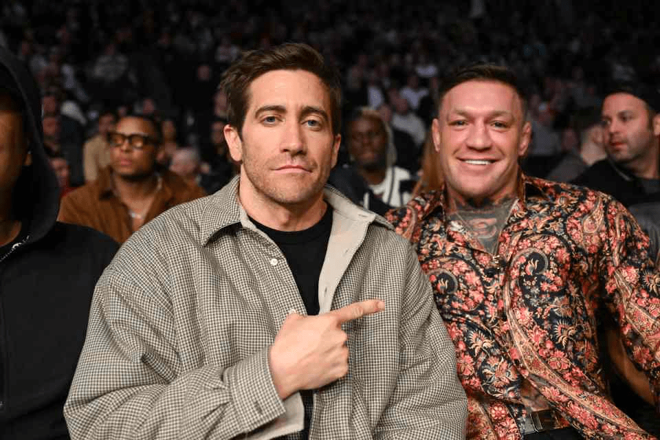 Actor Jake Gyllenhaal and fighter Conor McGregor came to life when the cameras focused on the two superstars watching on at UFC 295