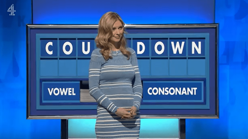 Rachel wore a figure hugging striped dress on Monday's show