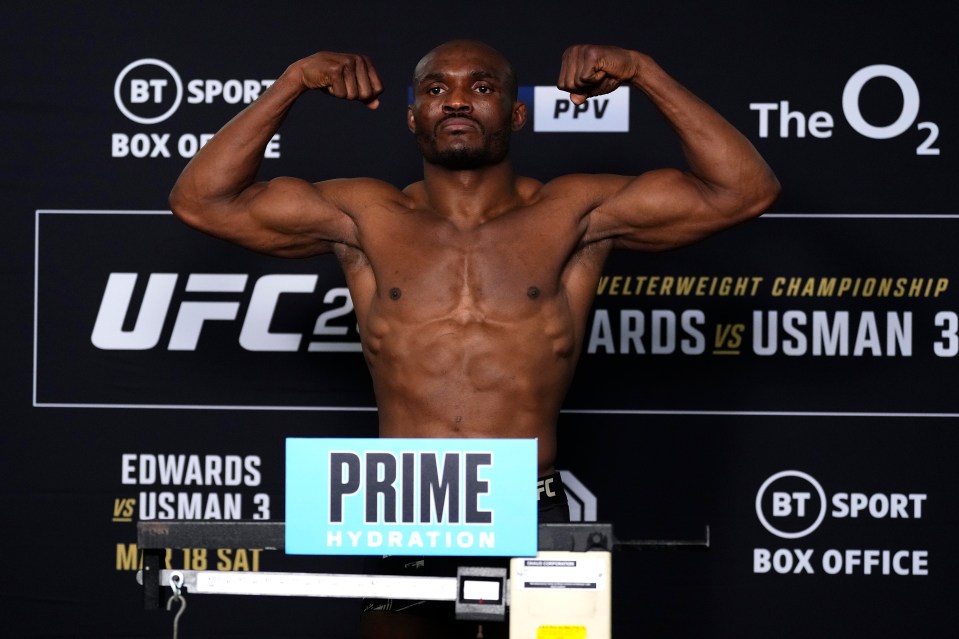 Kamaru Usman hit the scales first at 170lbs