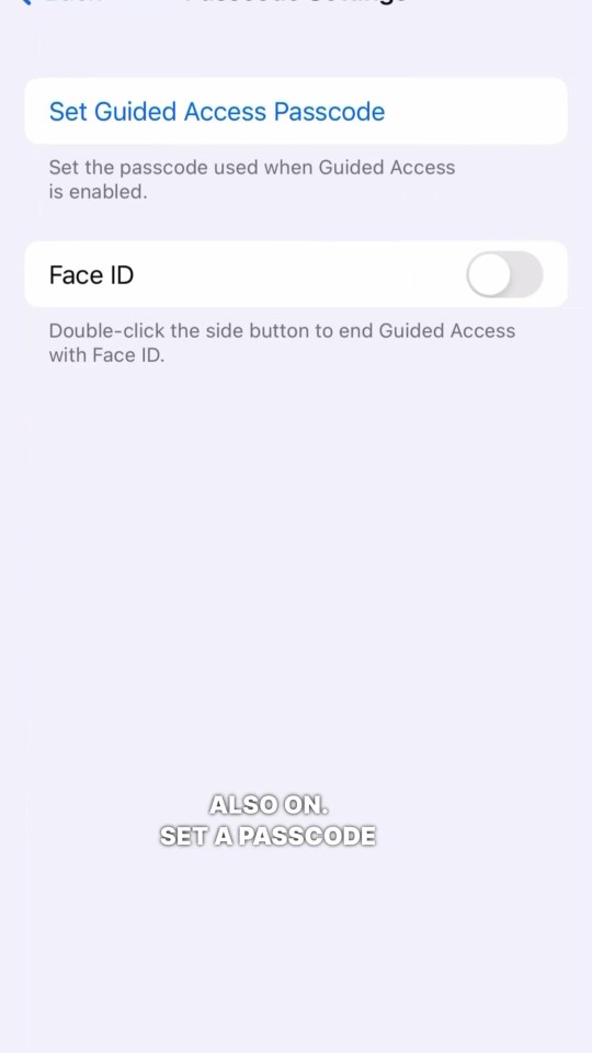 Set a Guided Access passcode