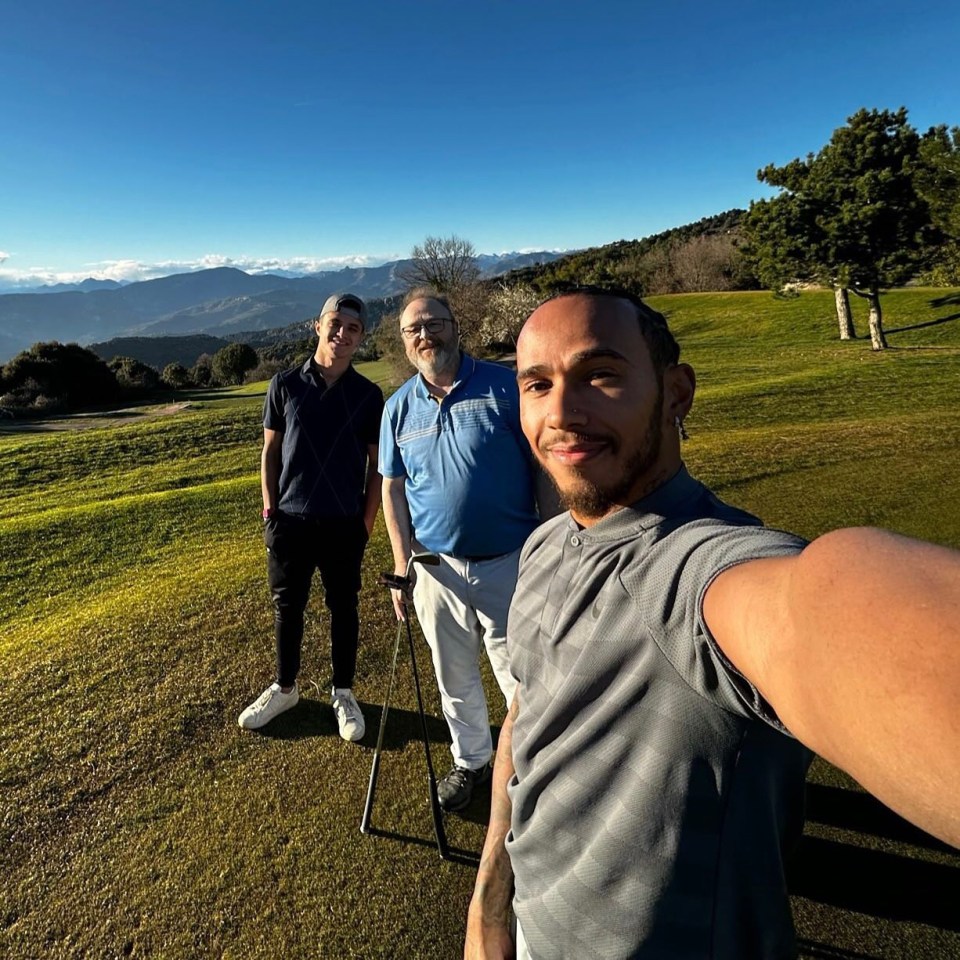 Lewis Hamilton was joined by Lando Norris for some golf