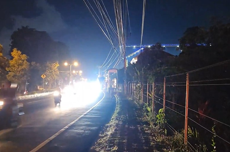 The influencer was filming along a road when she fell