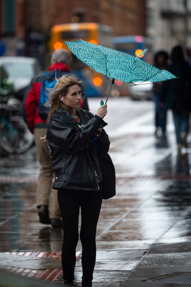 Yesterday Brits struggled with extreme wind and rain in Manchester