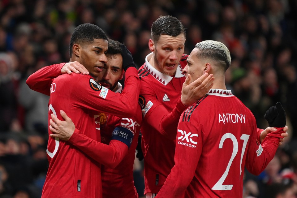 Marcus Rashford, Bruno Fernandes, Wout Weghorst and Antony all scored